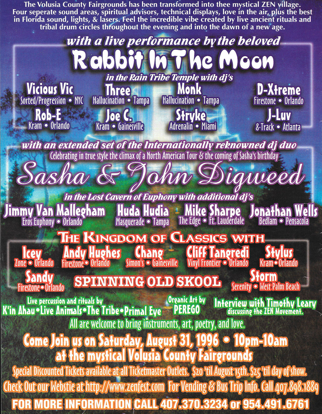 90's Vintage Rave Flyer T-Shirt- Rabbit In The Mood - Kalifornia Kollab