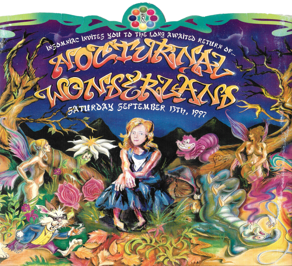 90's Vintage Rave Flyer T-Shirt- Wonderland