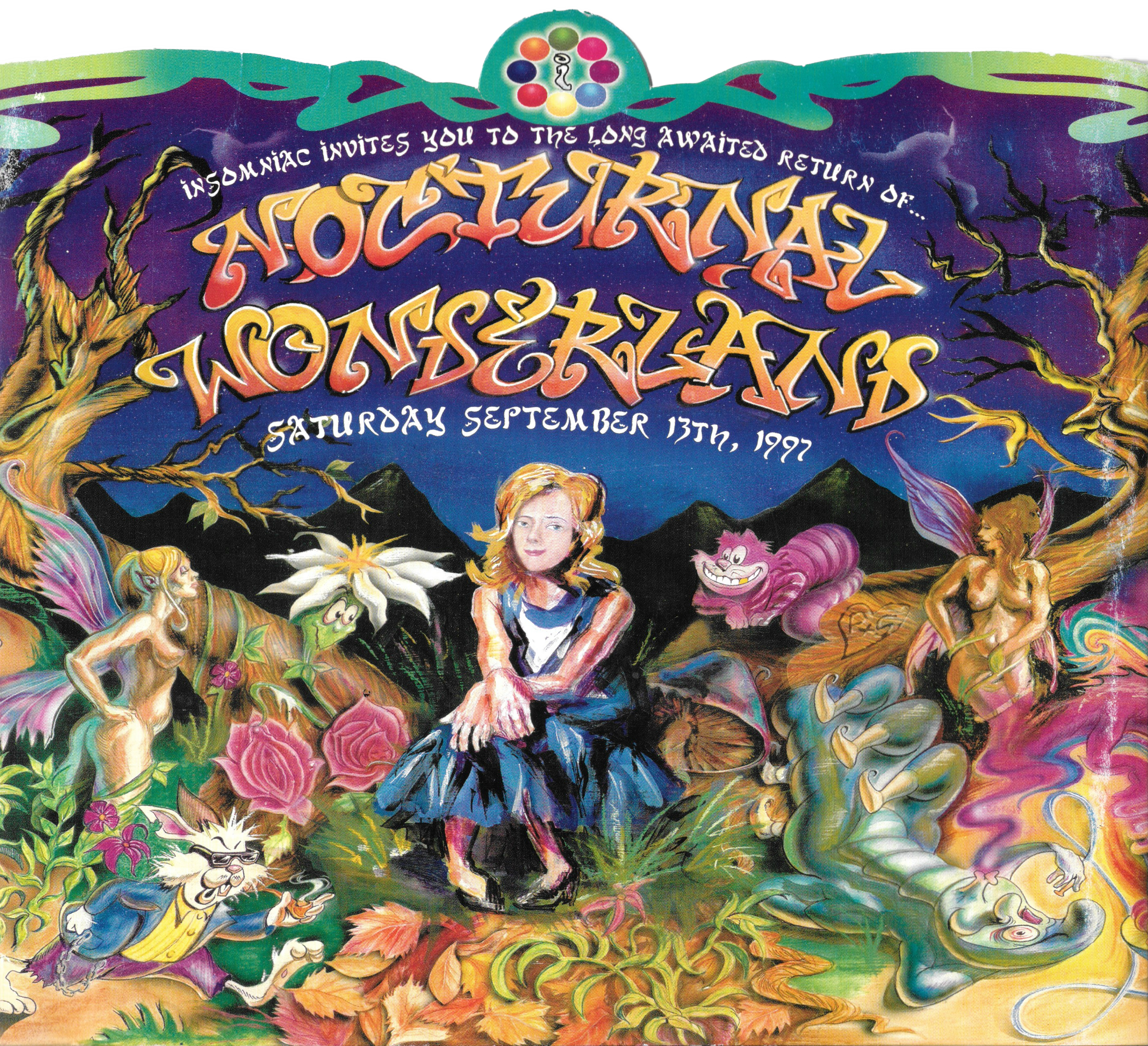 90's Vintage Rave Flyer T-Shirt- Wonderland