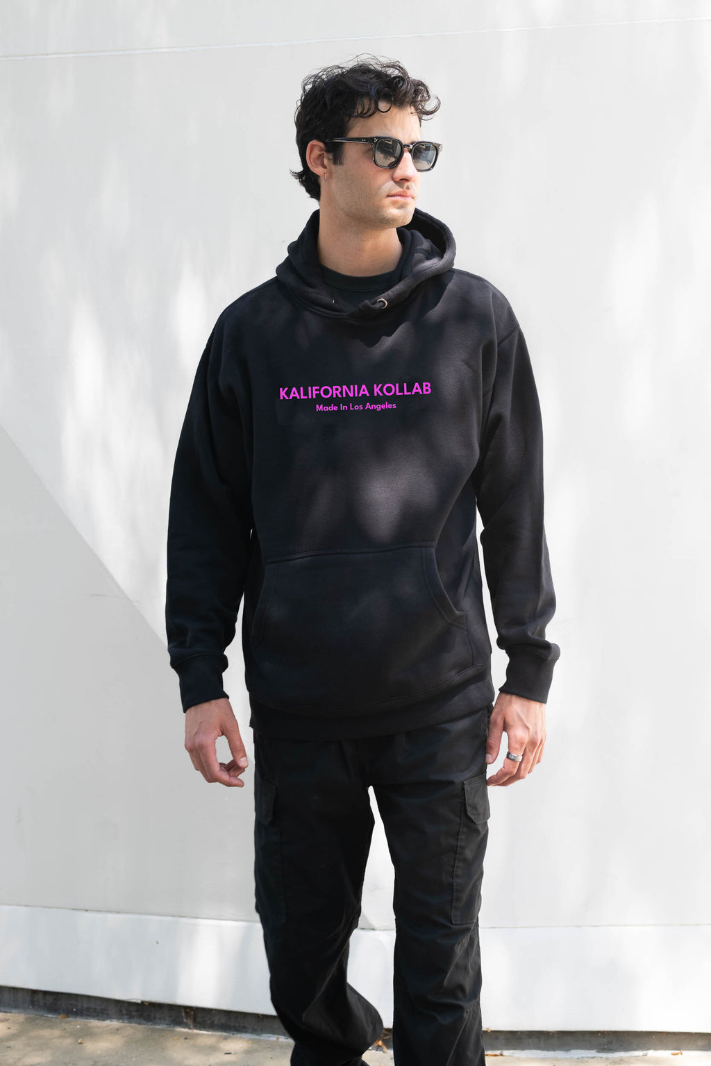 Unisex  hoodie pink logo Los Angeles