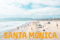 “Fine art photo of Santa Monica cityscape by Korbin, featuring coastal architecture and warm sunset tones.”