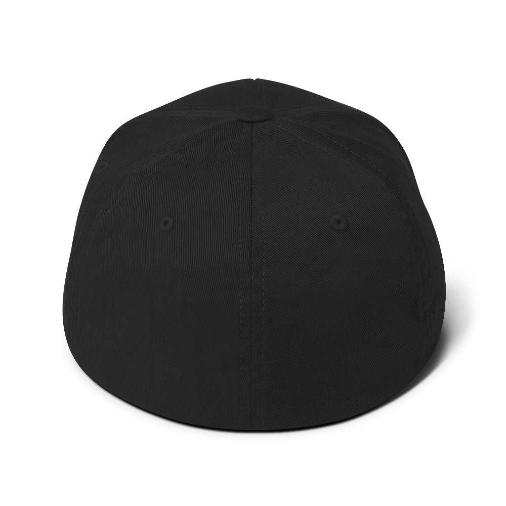 Black baseball cap on a white background