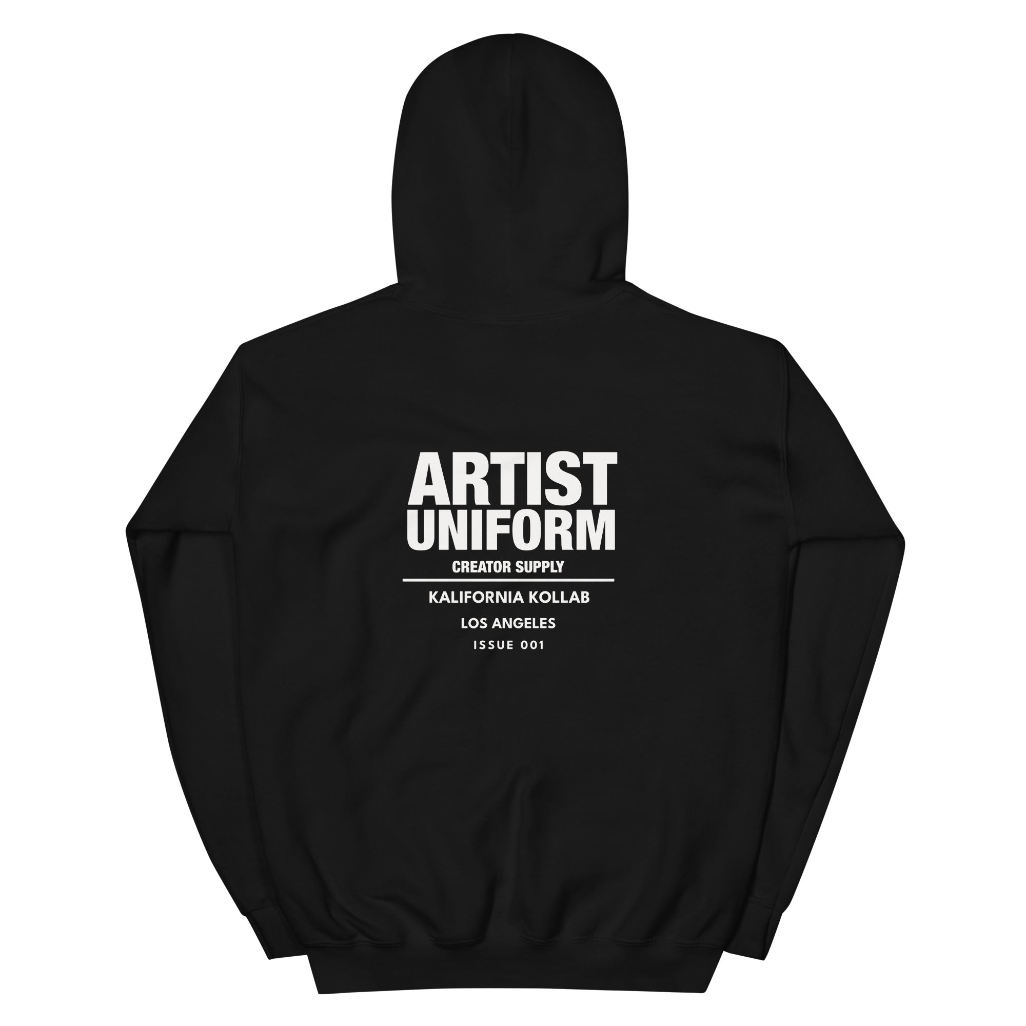 Artist Uniform hoodie by Kalifornia Kollab worn by a creative professional, premium heavyweight fleece hoodie from the Creator Supply collection designed for artists, photographers, and makers.