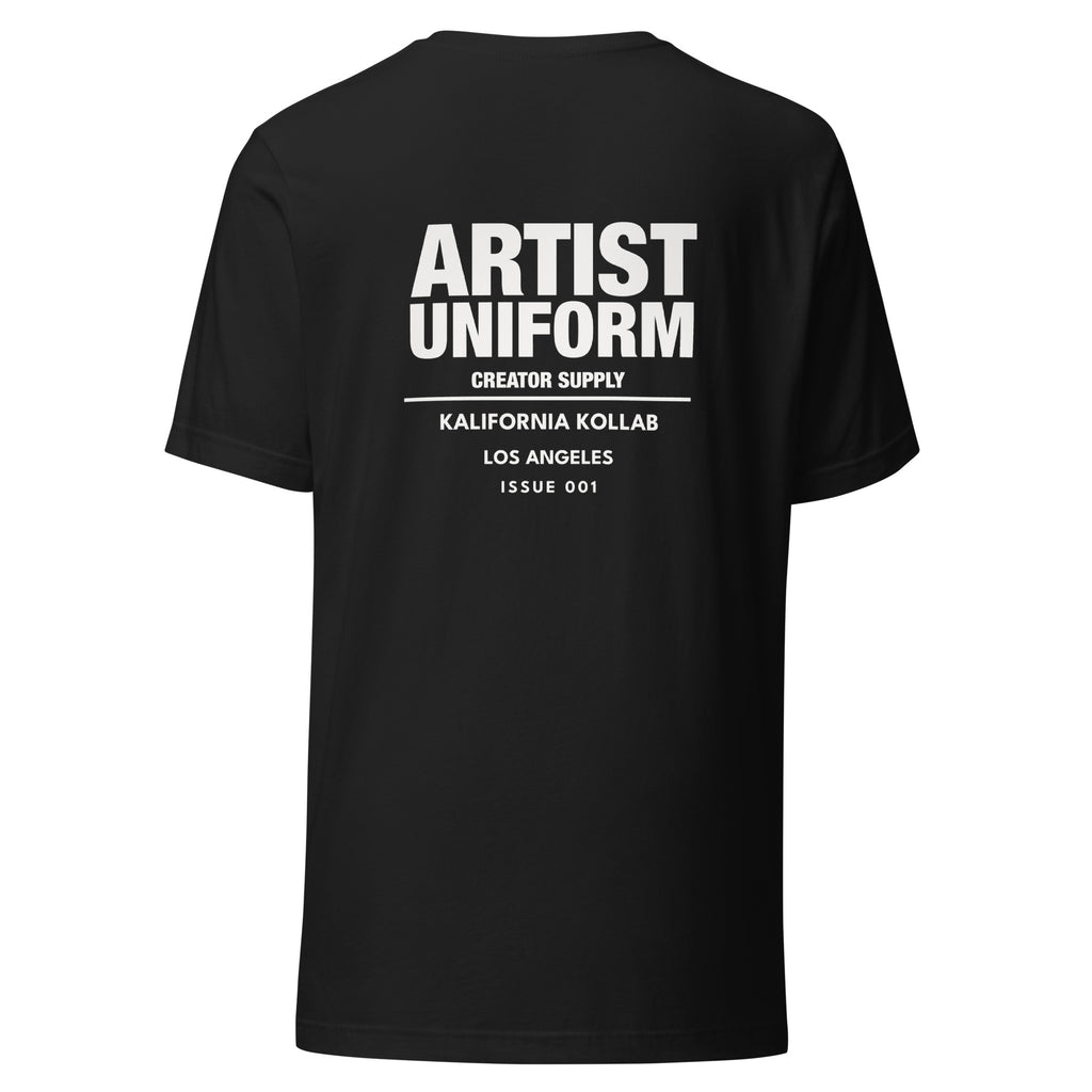 Artist Uniform is a premium unisex Tee Shirt designed for painters, photographers, designers, and creators who turn vision into reality. Part of the Creator Supply collection by Kalifornia Kollab.